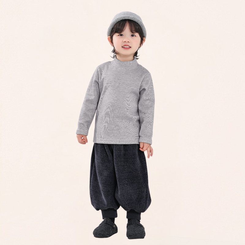 裾リブシェニール裏ボアパンツ