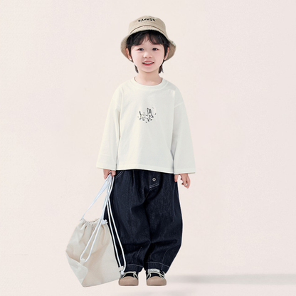 縦3ボタンデニムパンツ