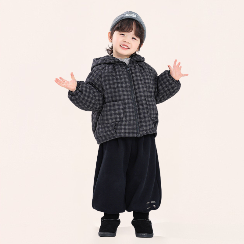 裾プリント裏ボアパンツ