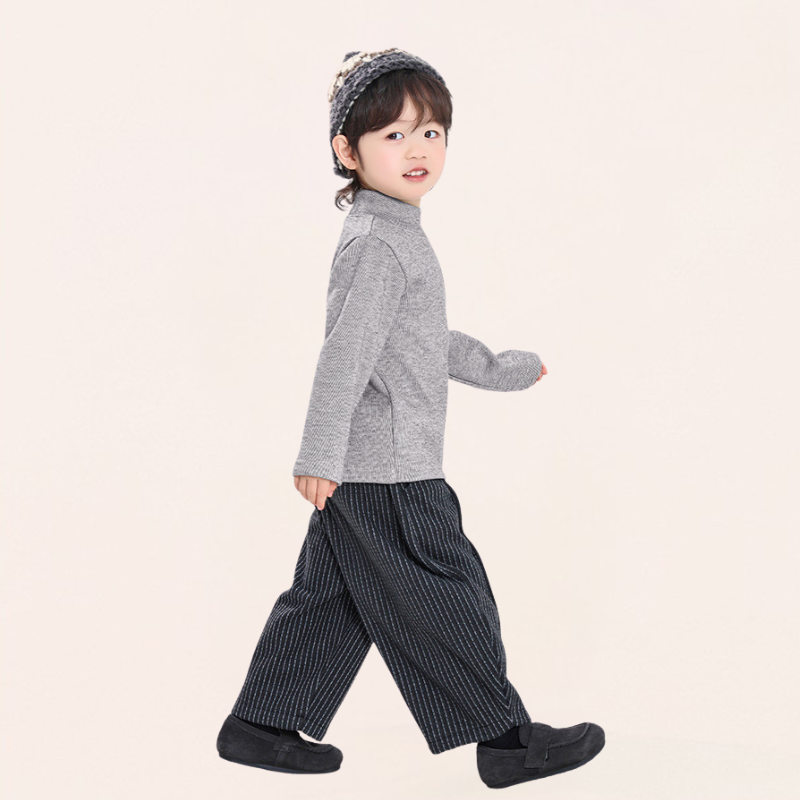 かすか縦ストライプ裏ボアインナー