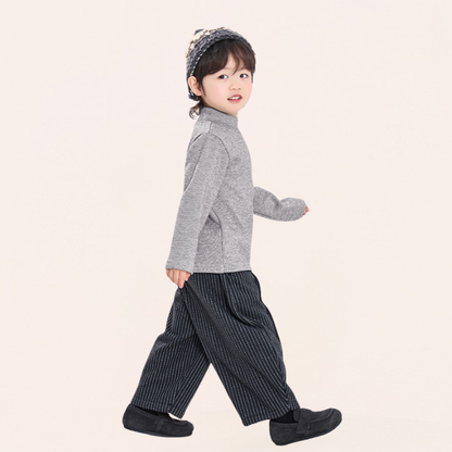 かすか縦ストライプ裏ボアインナー