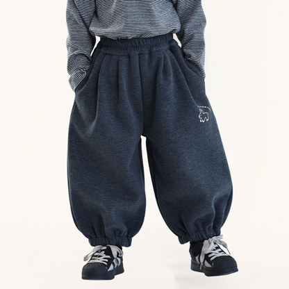 グレー裏ボアバルーンパンツ