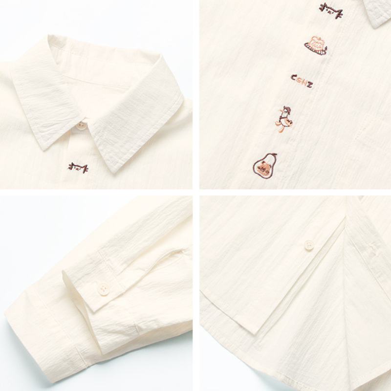 前立て刺繍シャツ