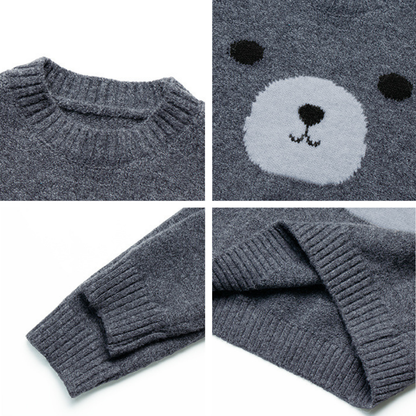 ベア柄プルオーバー
