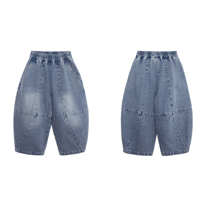 パッチワークデニムパンツ