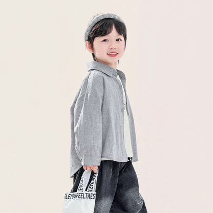 立体糸ストライプシャツ