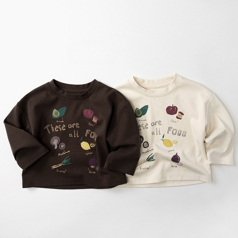 食べ物モチーフ長袖Tシャツ