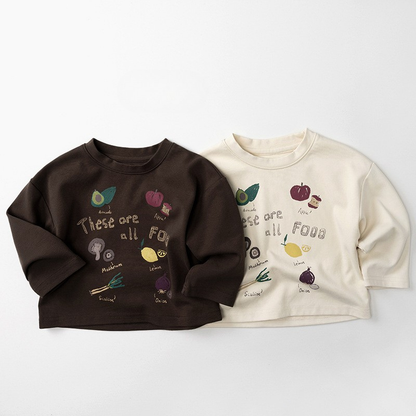 食べ物モチーフ長袖Tシャツ