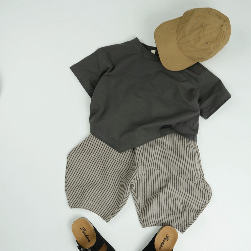 ストライプ七分丈ハーレムパンツ