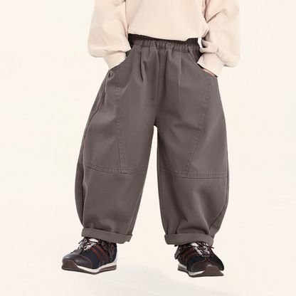 綿100%ステッチロングパンツ