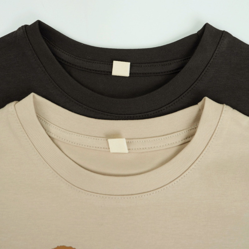英字プリント綿100%半袖Tシャツ