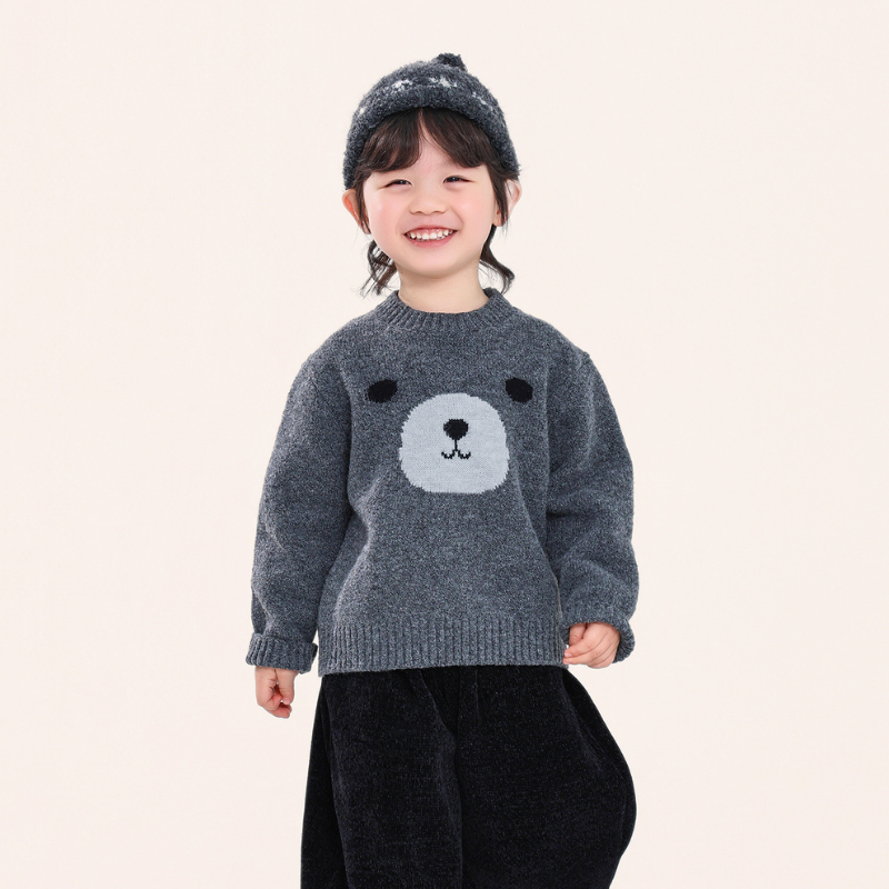 ベア柄プルオーバー