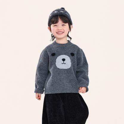 ベア柄プルオーバー
