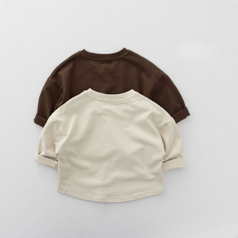 裾プリント長袖Tシャツ