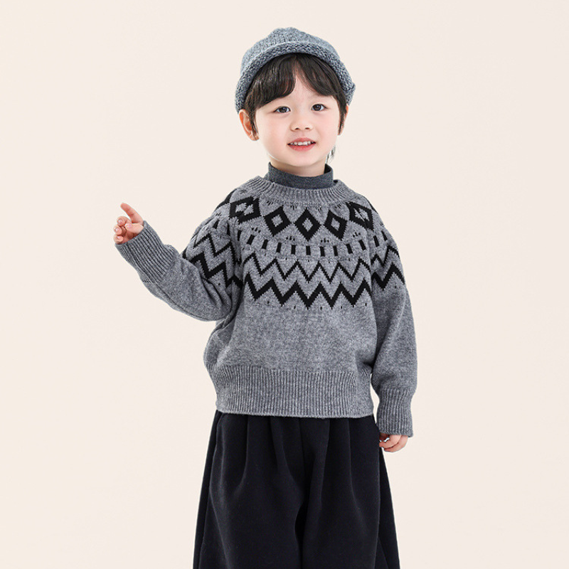 ノルディック柄厚手ニット