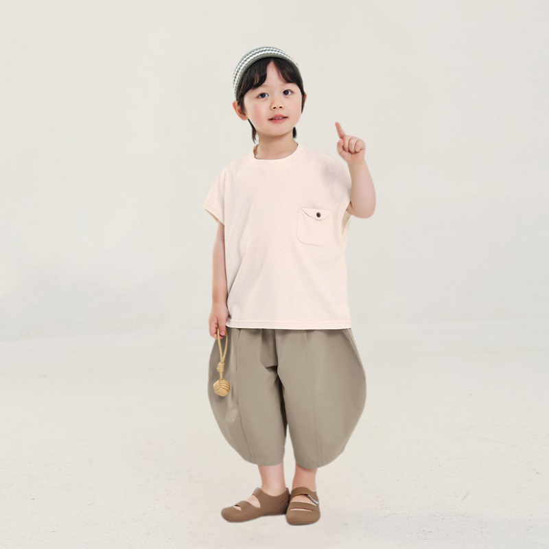 センタープレスコットン七分パンツ