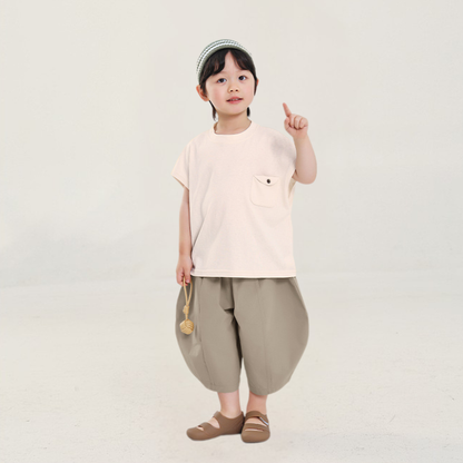 センタープレスコットン七分パンツ