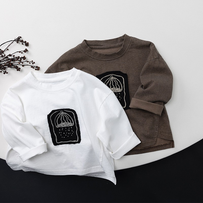 純棉長袖Tシャツ