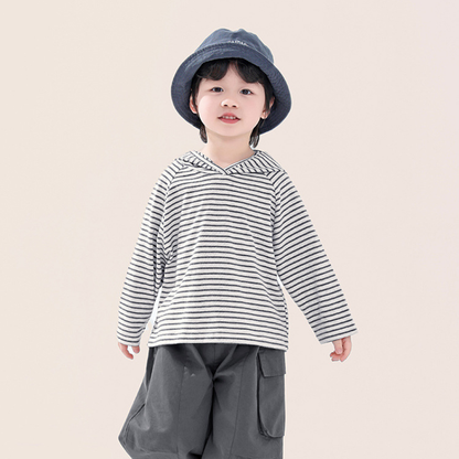 ニュアンスグレーボーダーパーカー