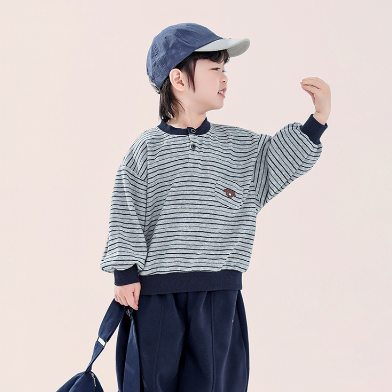 ヘンリーネックボーダースウェット