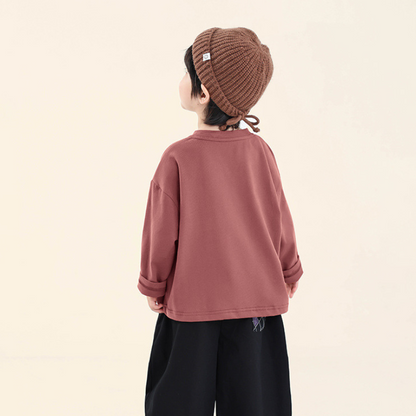子犬プリント長袖Tシャツ