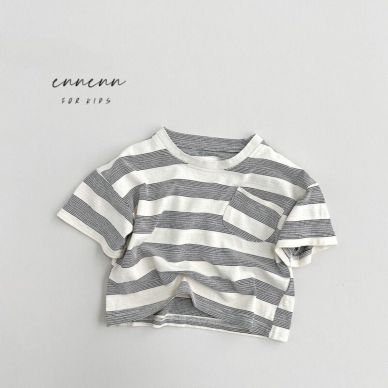 配色ボーダーTシャツ