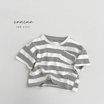 配色ボーダーTシャツ
