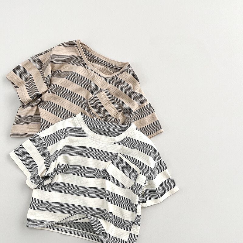 配色ボーダーTシャツ