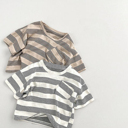 配色ボーダーTシャツ