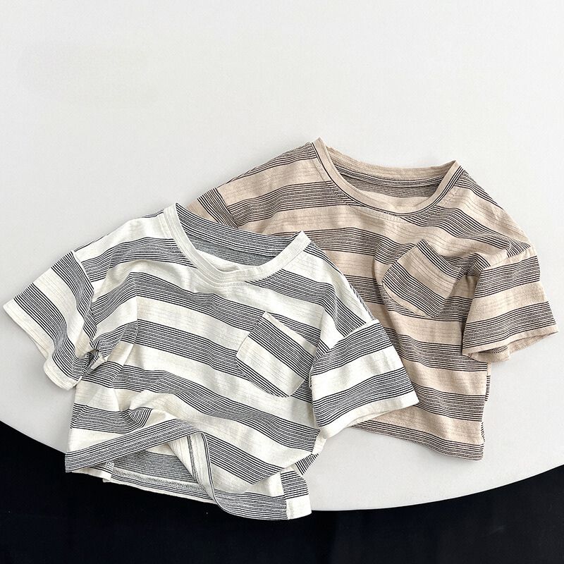 配色ボーダーTシャツ