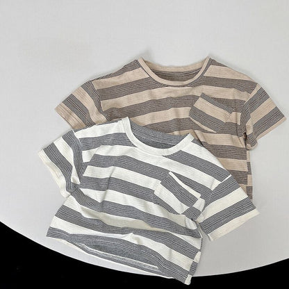 配色ボーダーTシャツ