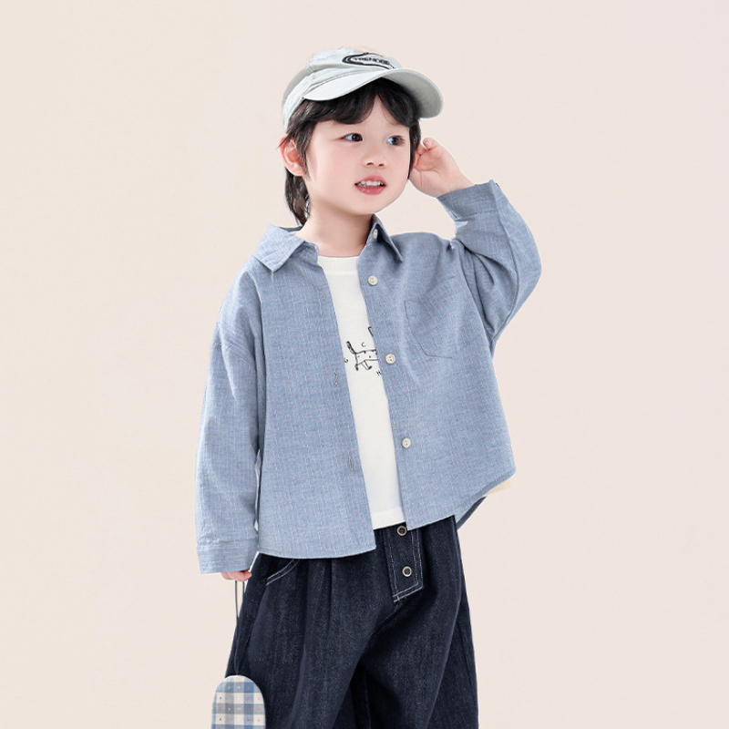 立体糸ストライプシャツ