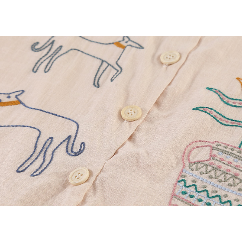 刺繍コットンシャツセット＆ワンピース