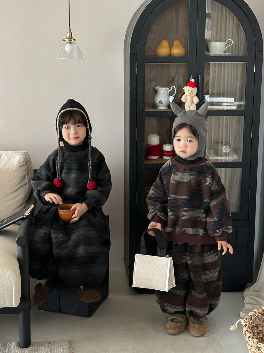 Fleece-lined high-neck set