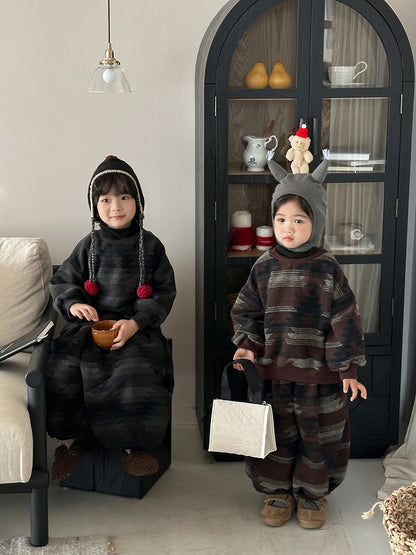 Fleece-lined high-neck set