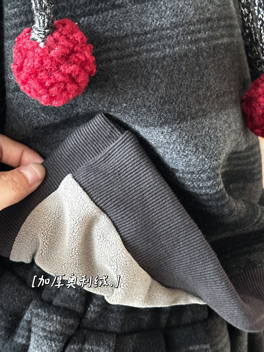 Fleece-lined high-neck set