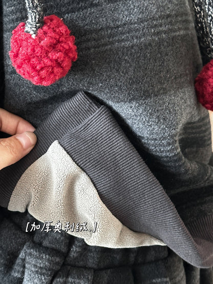 Fleece-lined high-neck set