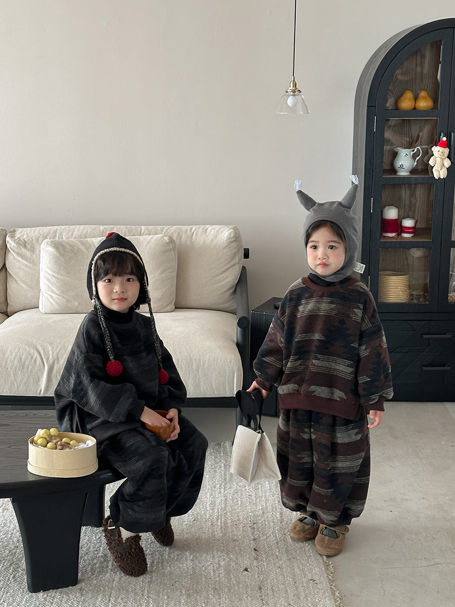 Fleece-lined high-neck set