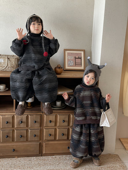 Fleece-lined high-neck set