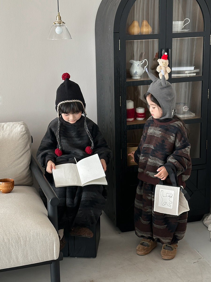 Fleece-lined high-neck set