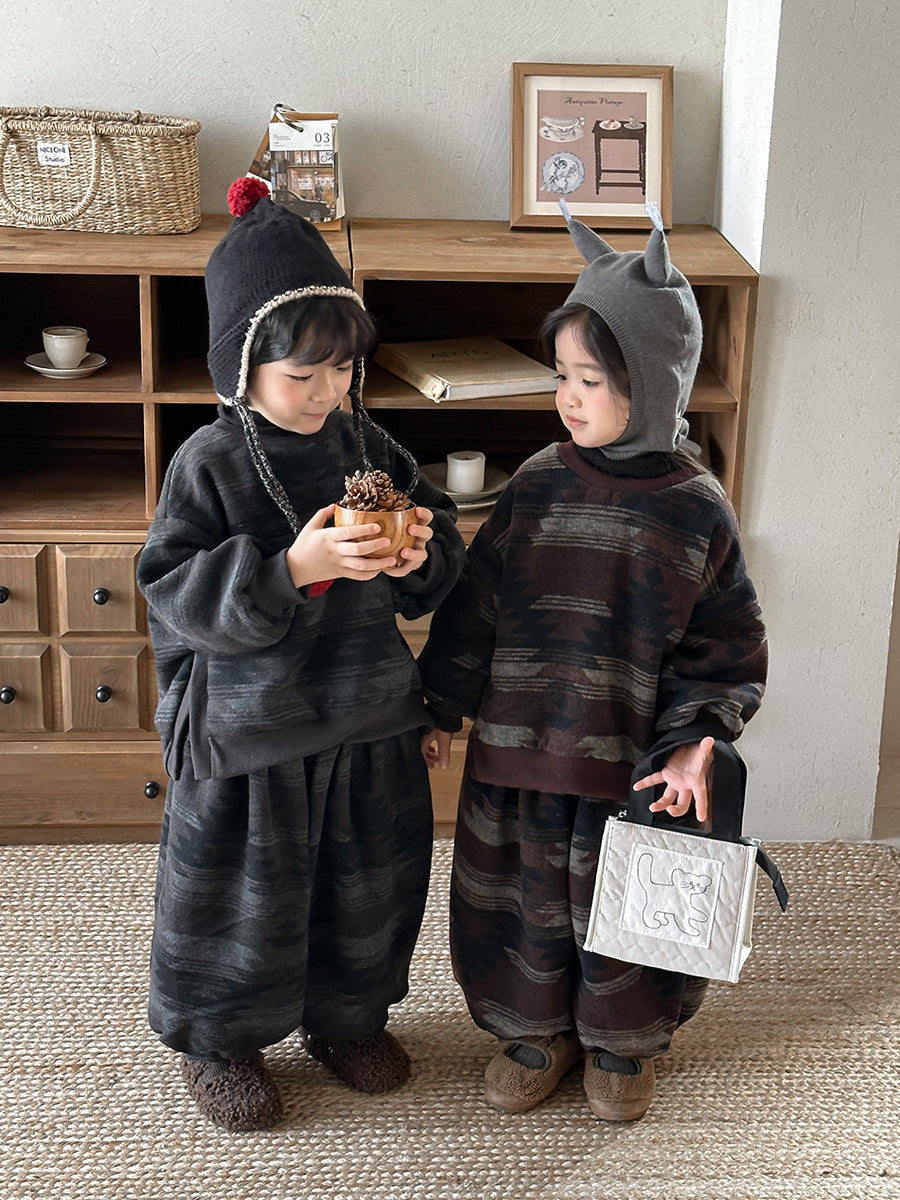 Fleece-lined high-neck set