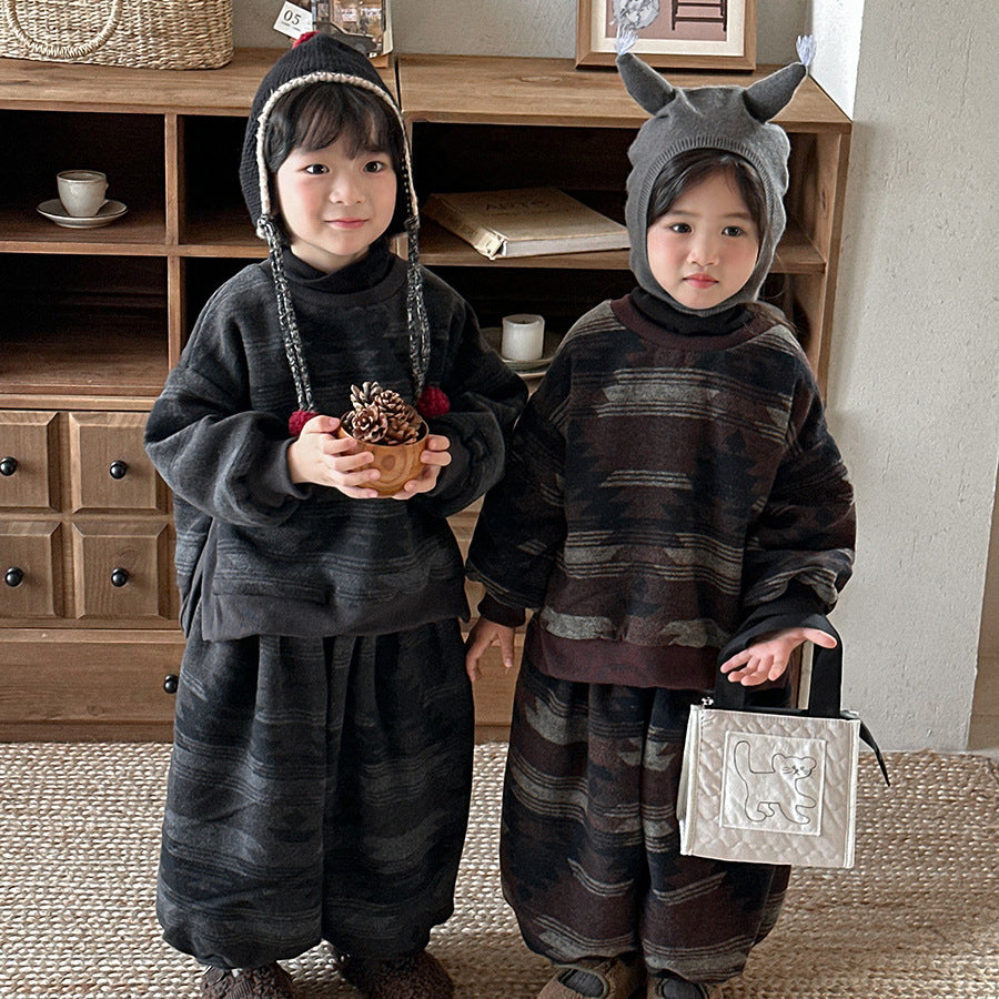 Fleece-lined high-neck set