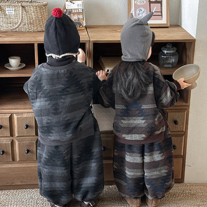 Fleece-lined high-neck set