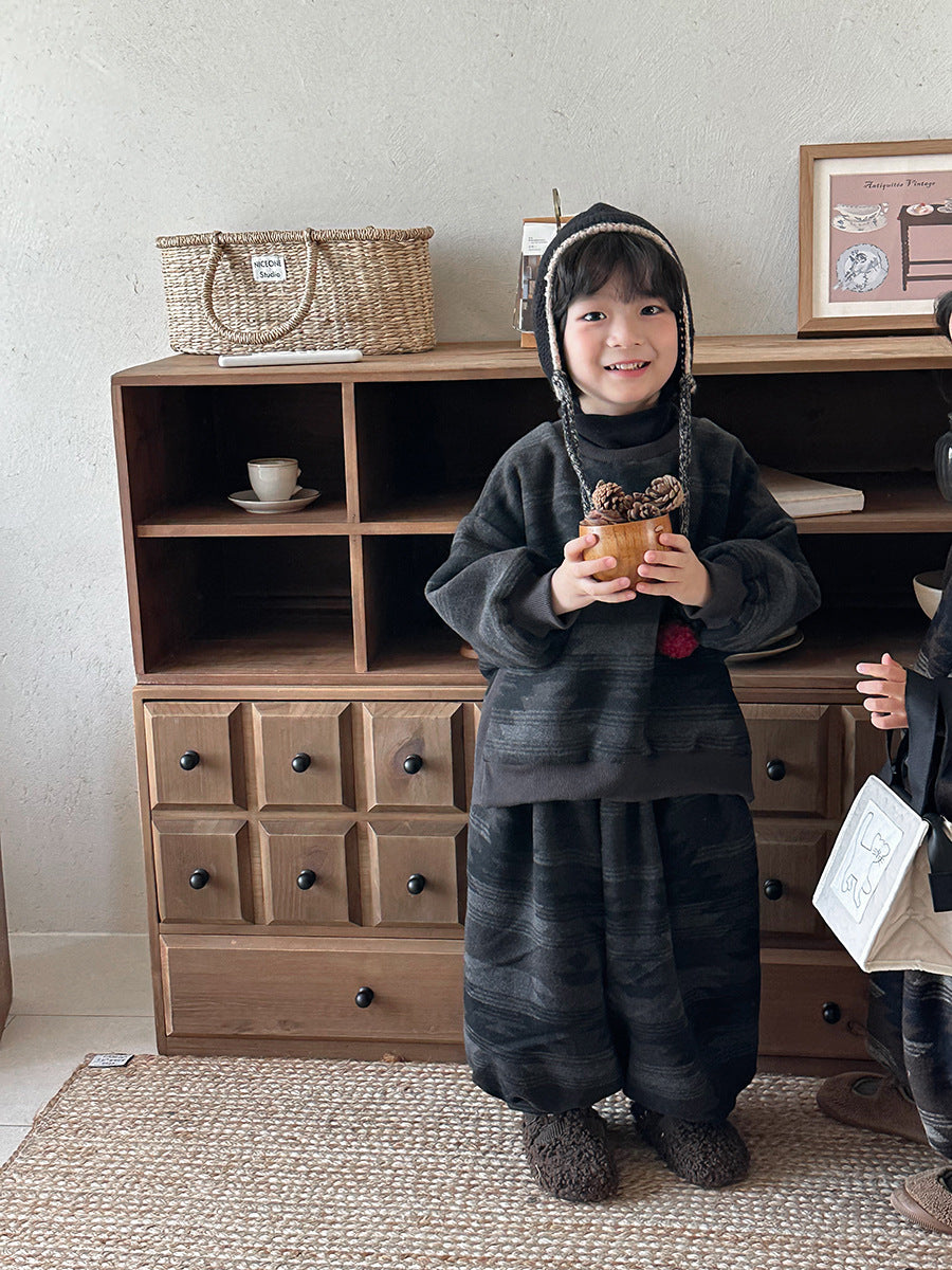 Fleece-lined high-neck set