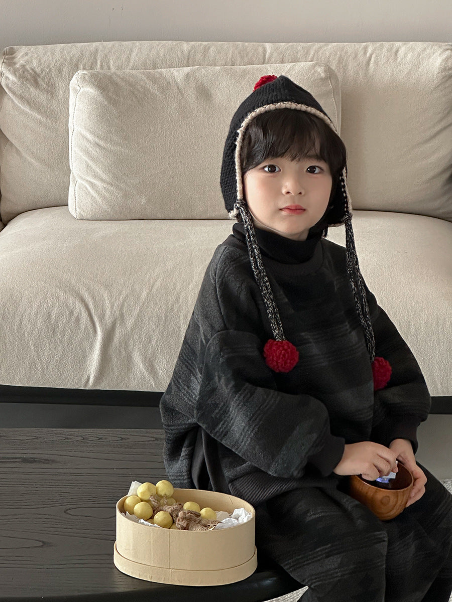 Fleece-lined high-neck set