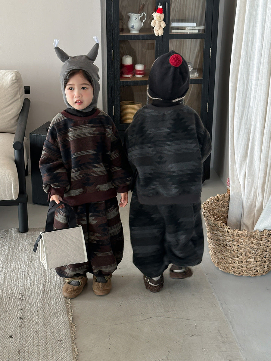 Fleece-lined high-neck set