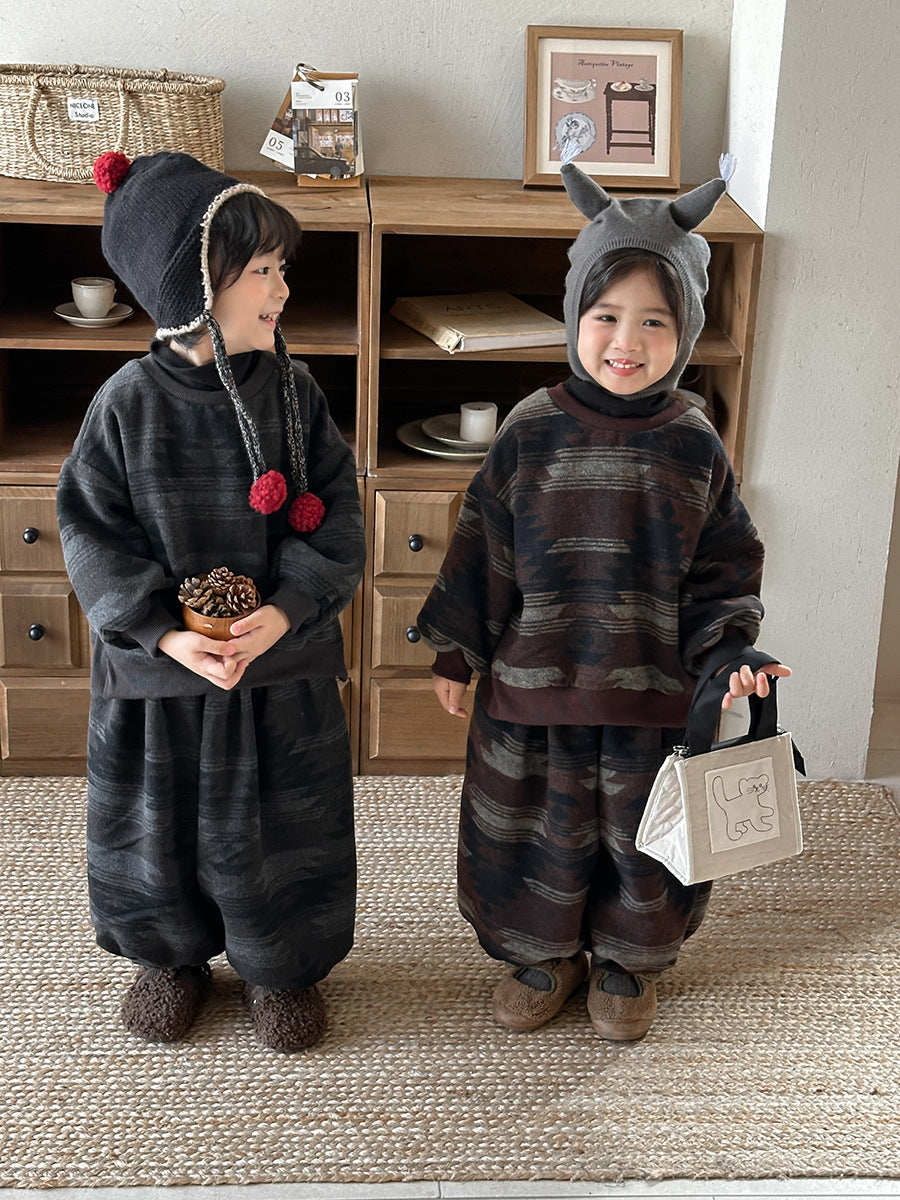 Fleece-lined high-neck set