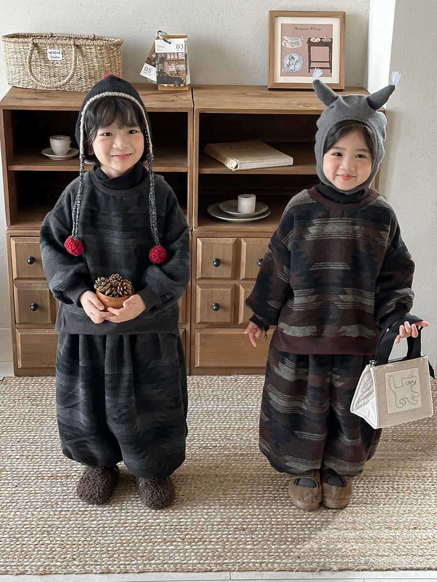 Fleece-lined high-neck set