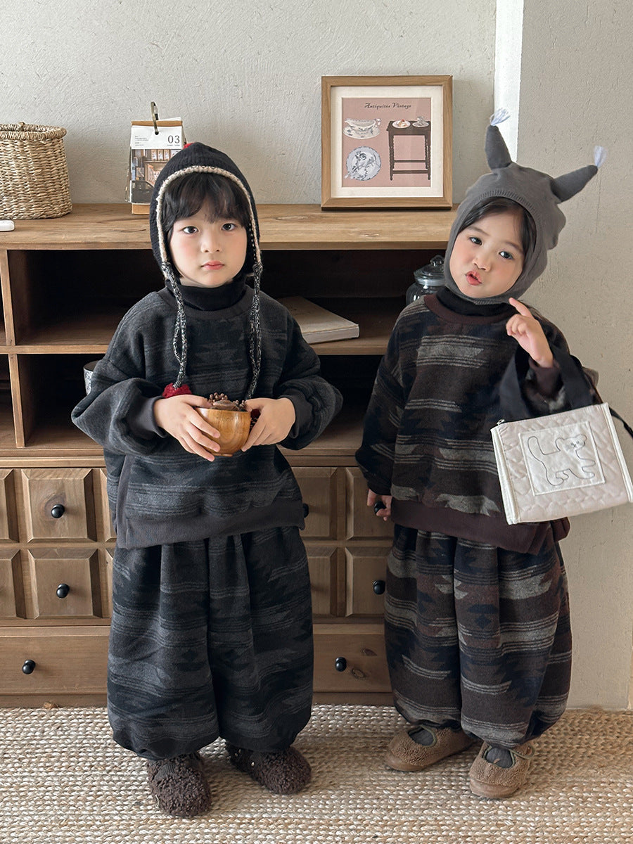 Fleece-lined high-neck set